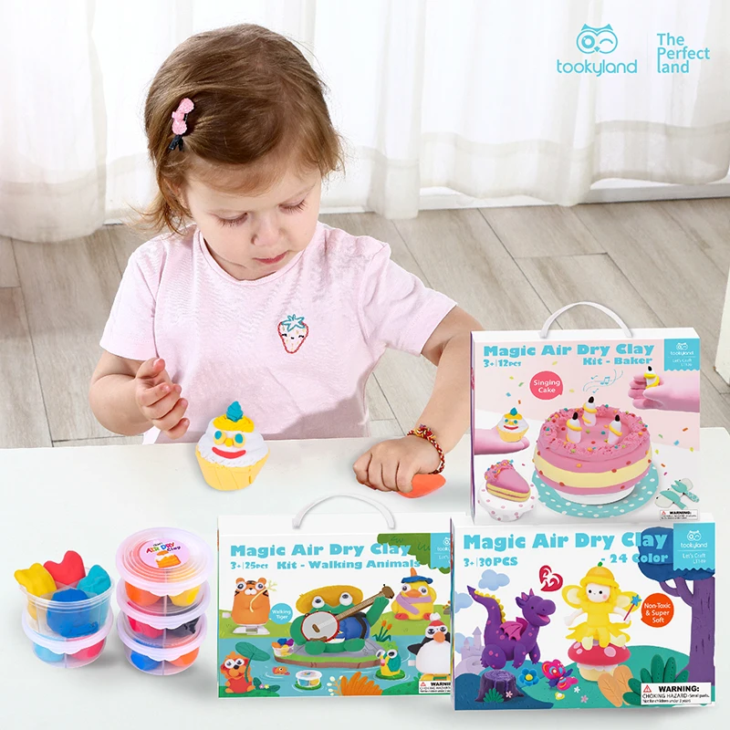 2024 Creative Magic Air Dry Clay DIY Crafts Kits Colorful Walking Animals Preschool Toys for Kids