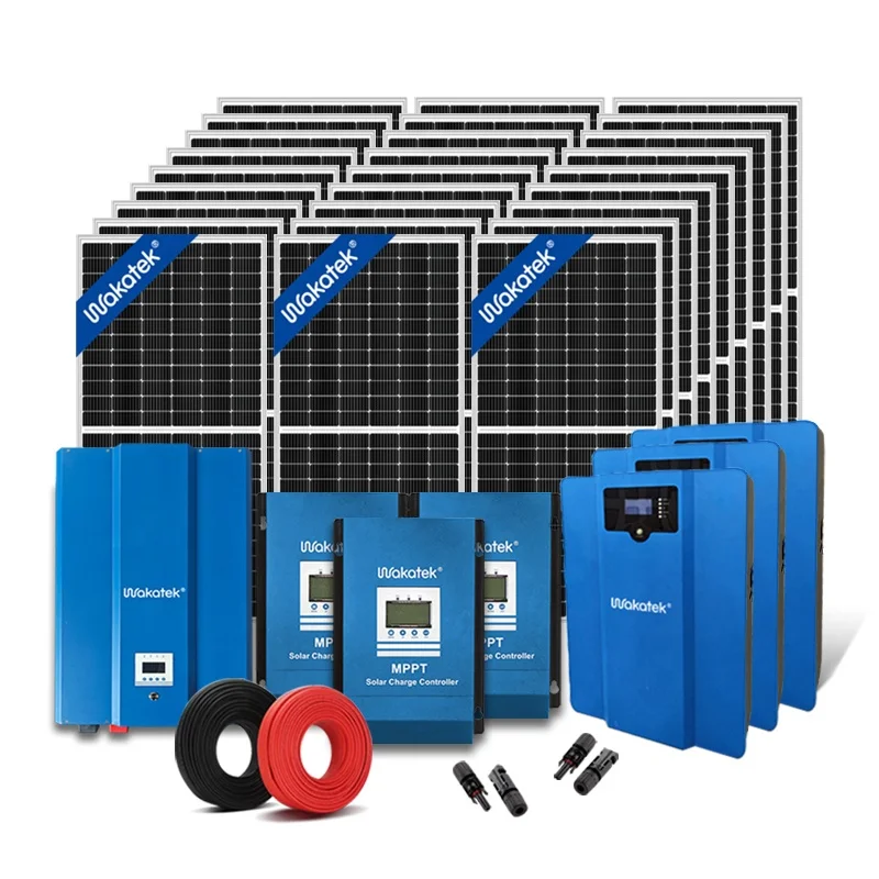WAKATEK  inverter for solar panels 48v 300ah lithium solar battery lifepo4 15KWH blue sun solar power system