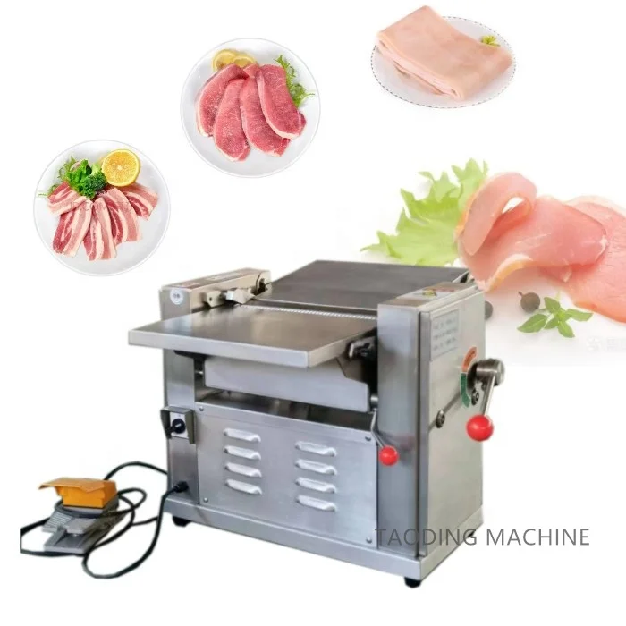 High Efficiency	automatic pork skin slicing machine     fish bone remover machine	fresh meat slicer	pork skin peeling machine