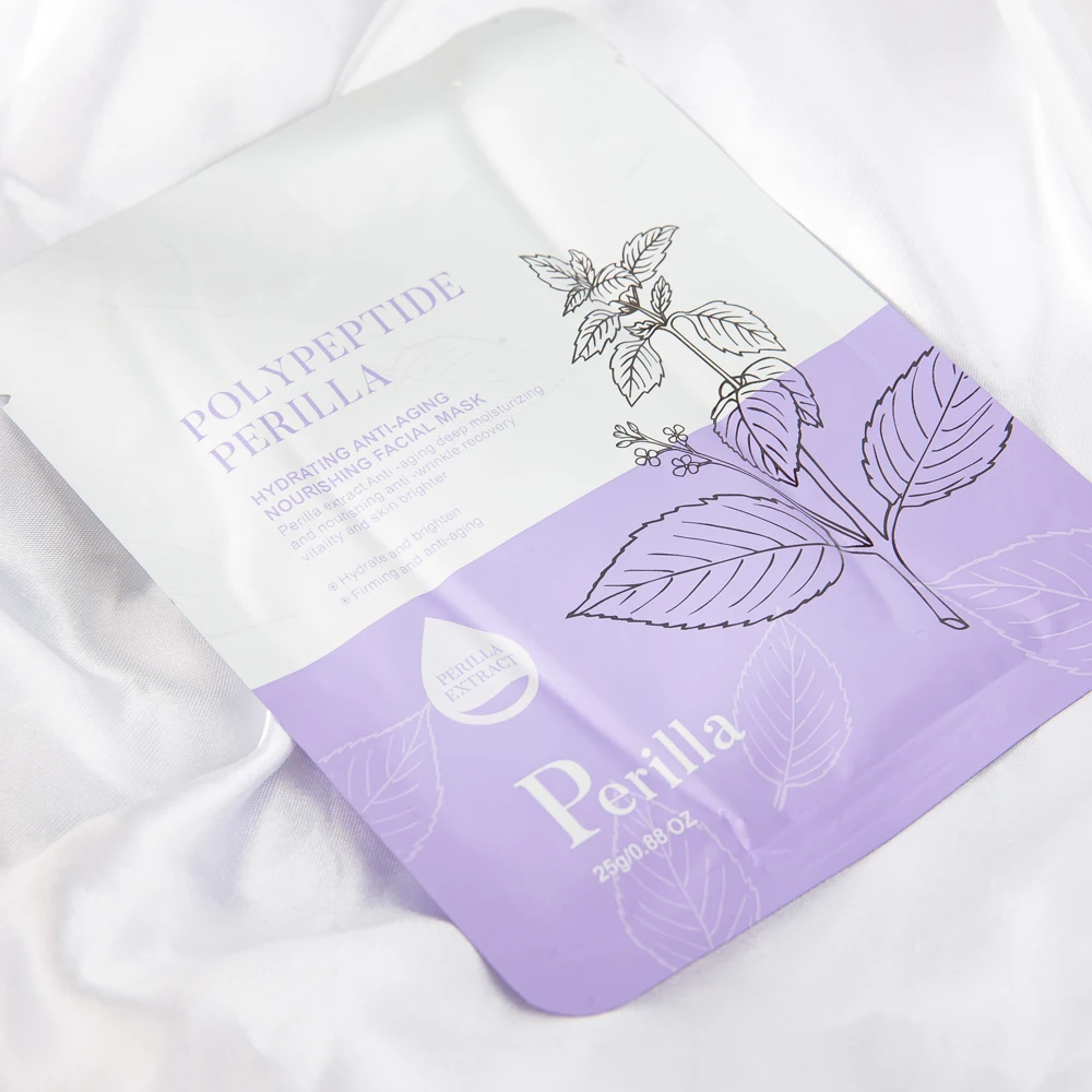 Skin Rejuvenation Anti-Aging Face Sheet Mask Deep Moisturizing Anti-Wrinkle Perilla Hydrating Polypeptide Facial Mask