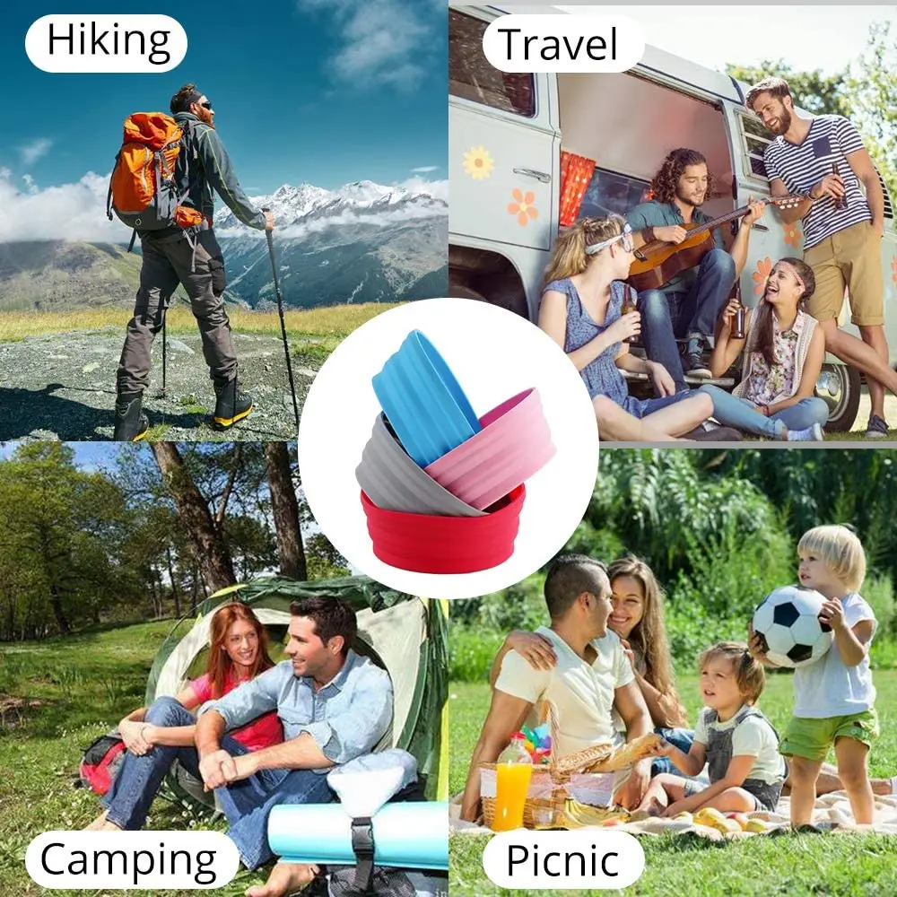 Wholesale Portable Travel Feeding Bowl Pet Water Feeding Bowl Foldable Collapsible Silicone Dog Bowl