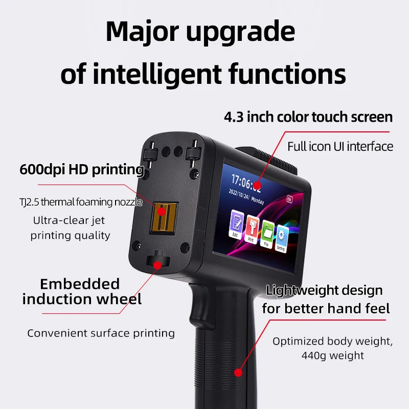 M80 plus QR-код со штрих-кодом Дата истечения срока годности этикетка портативный струйный принтер 12 7 мм съемной ручкой