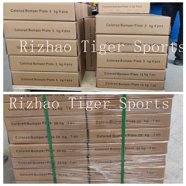 Tiger Sports Custom logo high quality rubber barbell weight color bumper plate