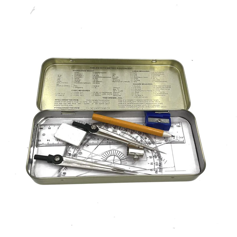 Милый в виде геометрических фигур Набор математические студентов математический набор из Китая металлическая модель учебное пособие