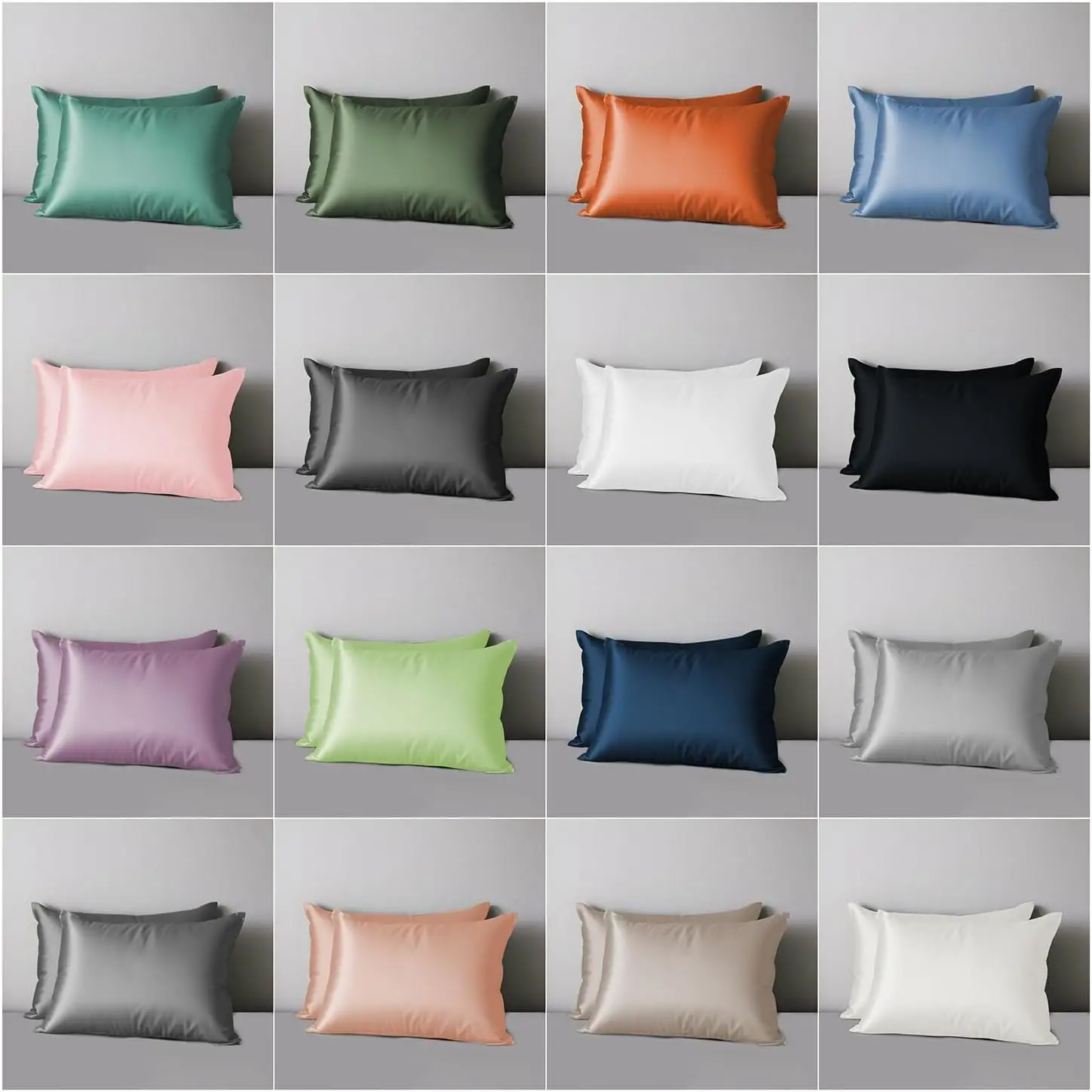 Pink custom wholesale pillow cases 2 pcs sets Lyocell satin modern pillow case with custom logo box