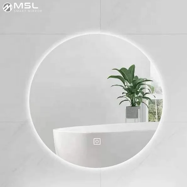 Pretty see lighted touch screen wholesale high quality home decoration round decorative mirror