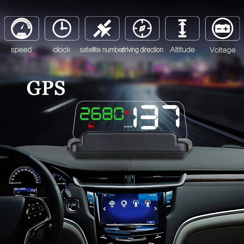 T900 GPS Car HUD Head Up Display OBD2 Security System Overspeed Alarm