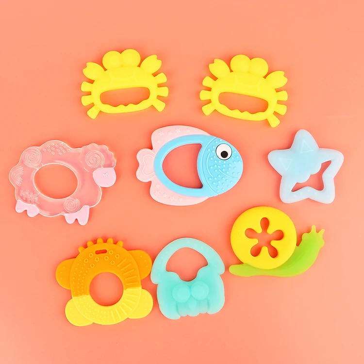 Factory Soft Kids Teething Toys Five Fingers Pattern Chew Toys Mordedor Silicona Silicone Teether Baby Teethers