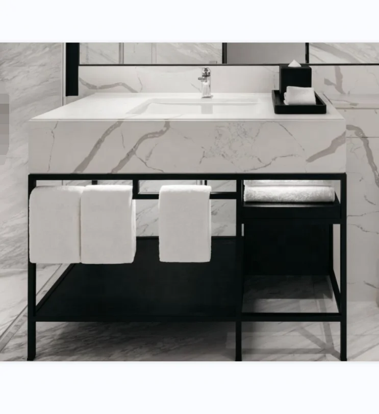 metal legs high end Italian faucet adjustable height any type of bathroom sink Granite and Marble Bathroom Vanity Top Design