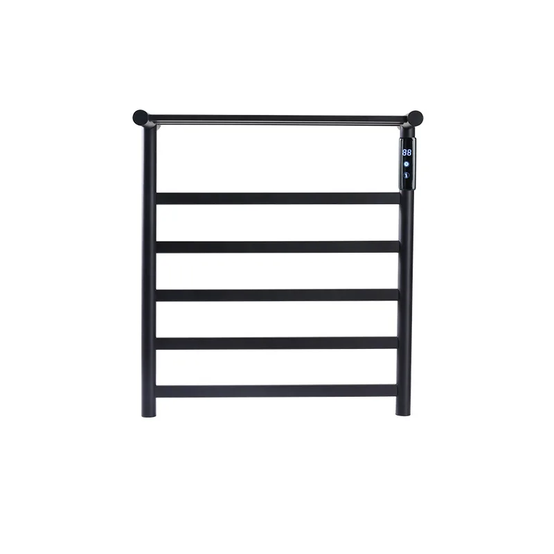 High Quality Temperature Control Regulation Household Use Dryer 304 Stainless Steel Black Bathroom Electric Towel Rack