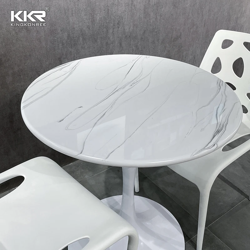 Fast-food restaurant table and seating Dining table with chairs marble top dining table
