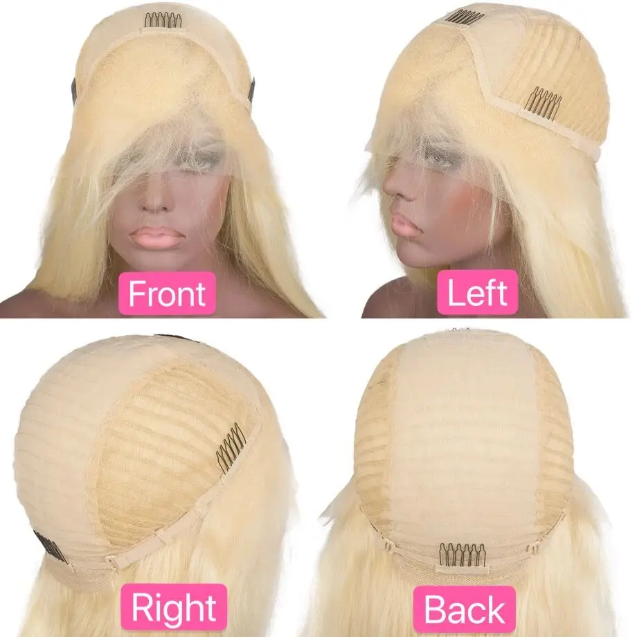 
XBL Virgin Blonde 613 Indian Hair Straight Front Lace Wig Hd Transparent Film Thin Swiss Lace Wholesale Full Lace Wigs Vendors 