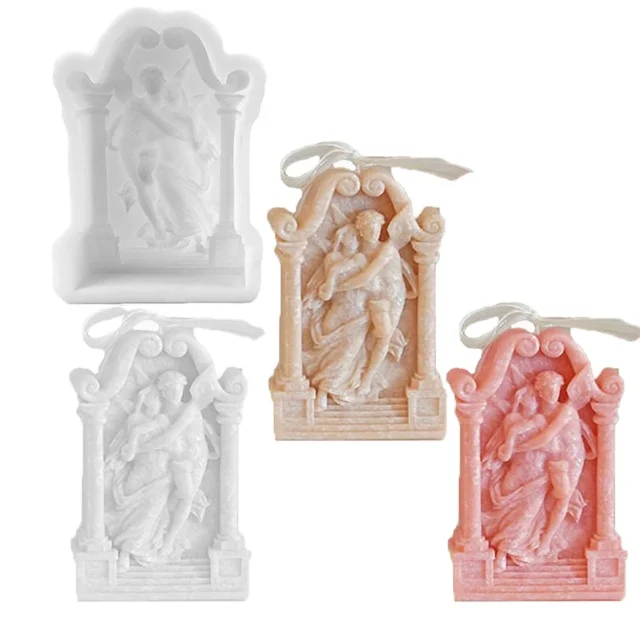 DLW034 Angel Shape Candle Mold Diy Handmade Aromatherapy Silicone Hug Angel Candle Mold
