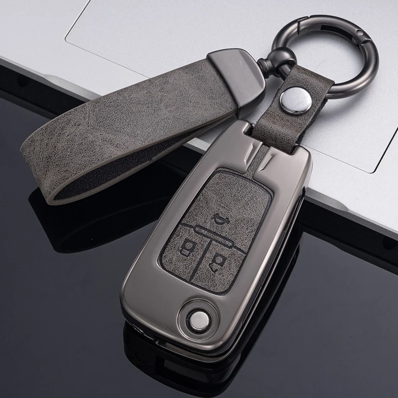 Car Key Accessories New Luxury Leather Car Key Holder Custom Car Key Case Cover For Chevrolet  Malibu Equinox Cruze Spark