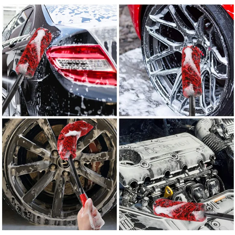 Car cleaning and beauty wheel brush fiber stick brush car gap cleaning large medium and small wool brush