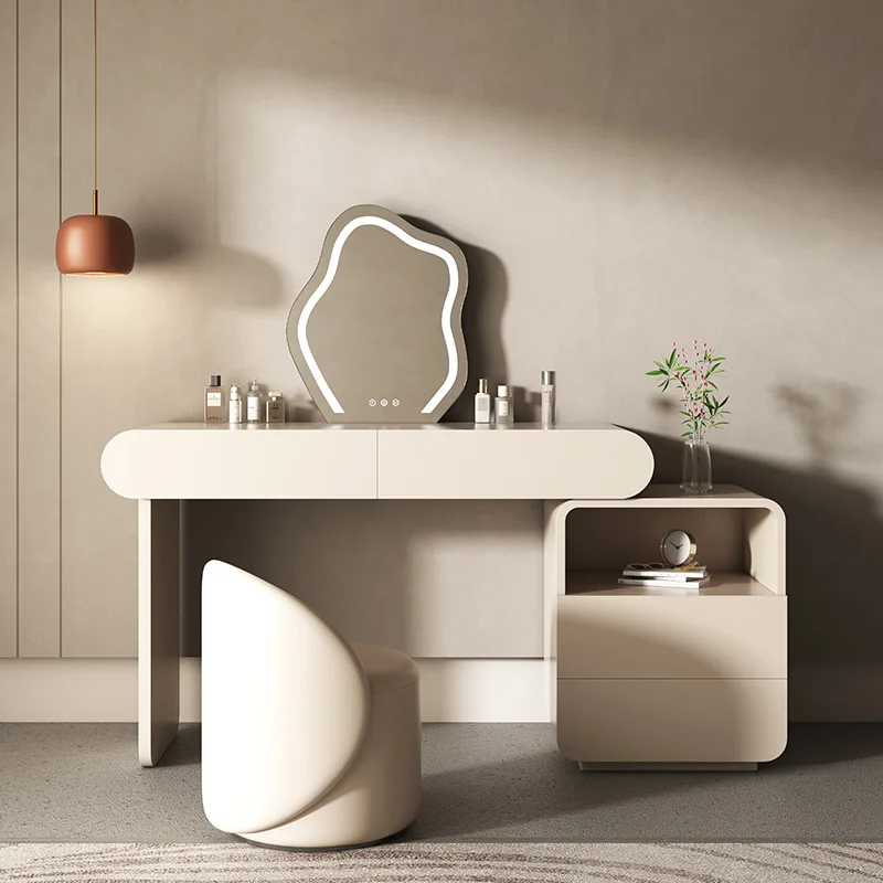 Modern light luxury dressing table bedroom furniture retractable dressing table with mirror