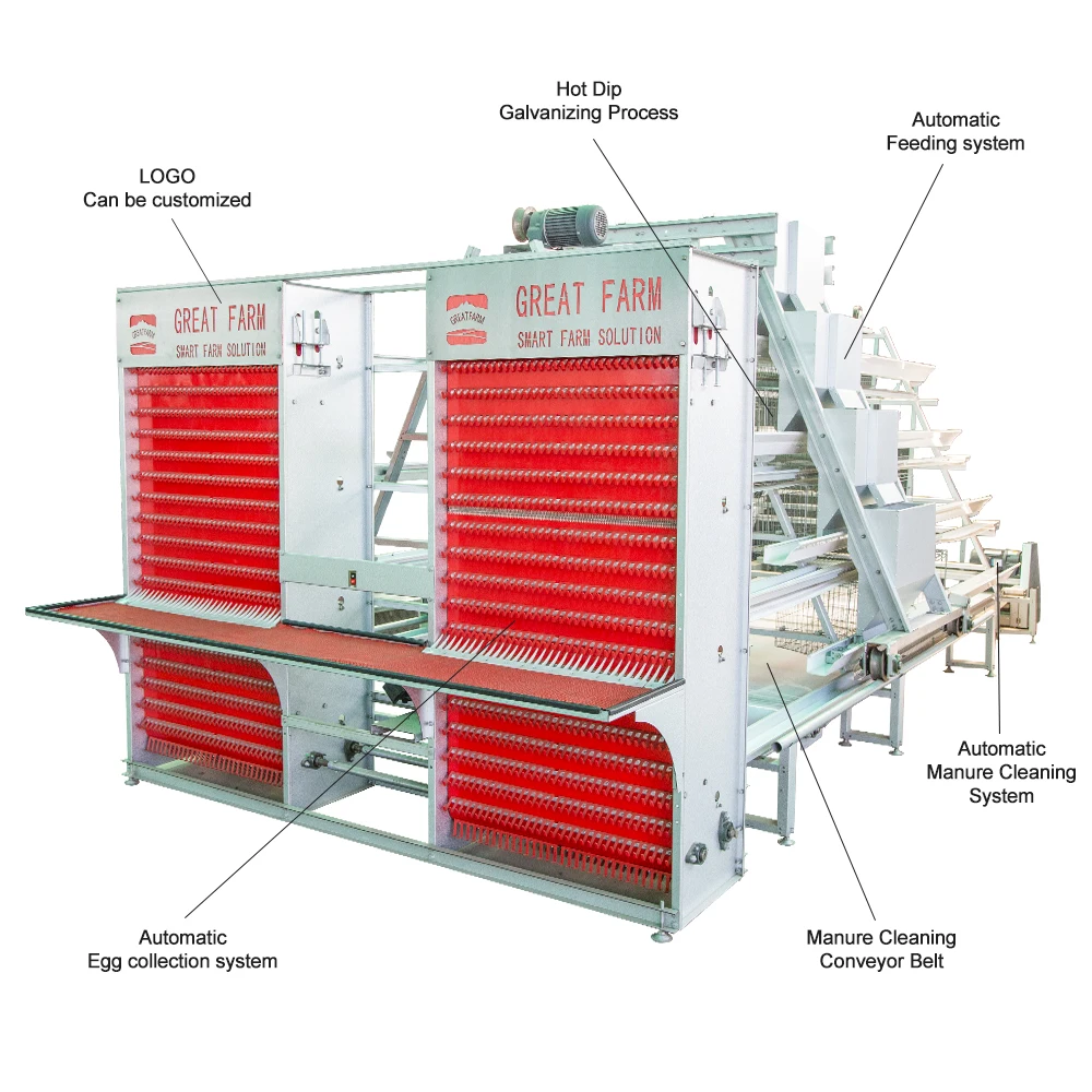 GREAT FARM 120 Chicken Breeding Automatic Battery Laying Hen 3 Tier A Type Chicken Cage For Poultry Farm