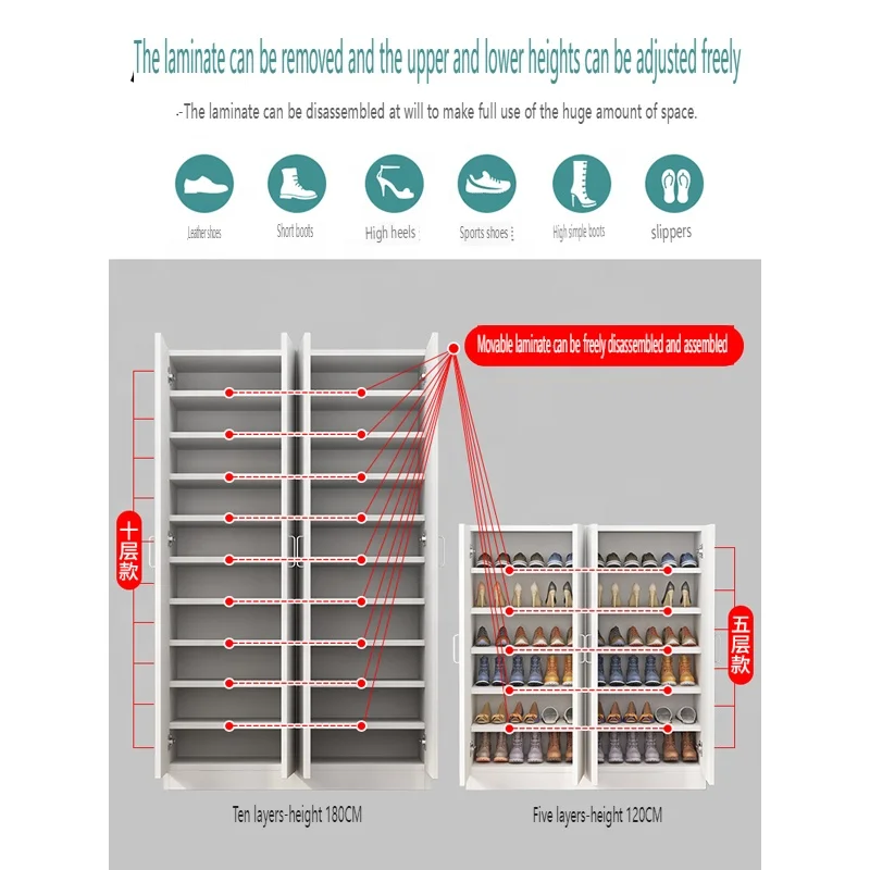 Multi-storied wooden shoe rack cabinets Modern wooden shoe rack entryway