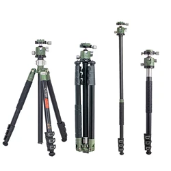 Cayer FP1450G1 Lightweight Aluminum Reverse Folding Tripod Kit with Removable Leg for Monopod Professional Camera Video Tripod
