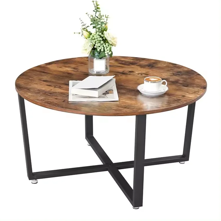factory supplier oak round coffee table easy assemble furniture wood side table for sale