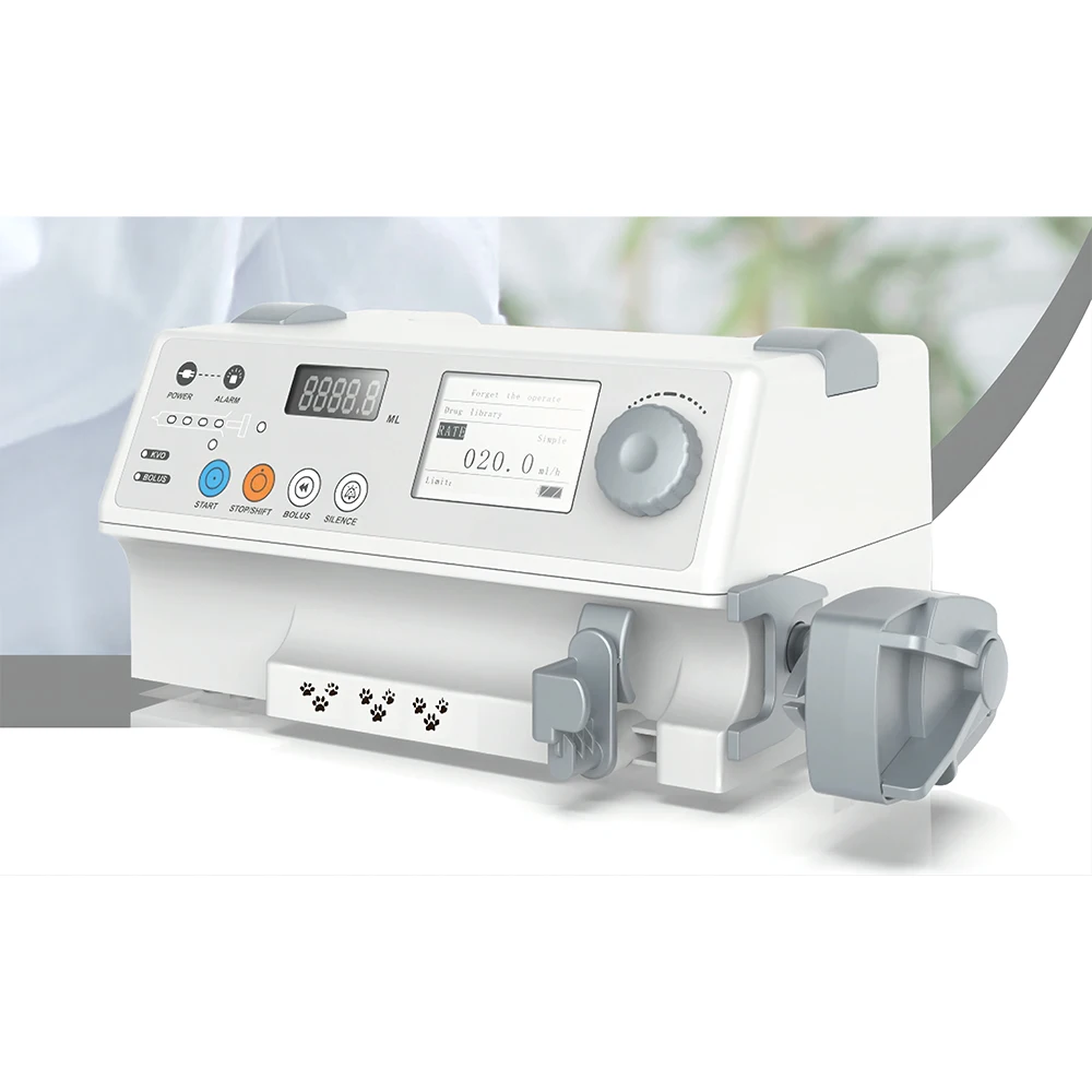 Medical Hospital Best Quality Portable Vet Veterinary Syringe Pump with Drug Library Foinoe
