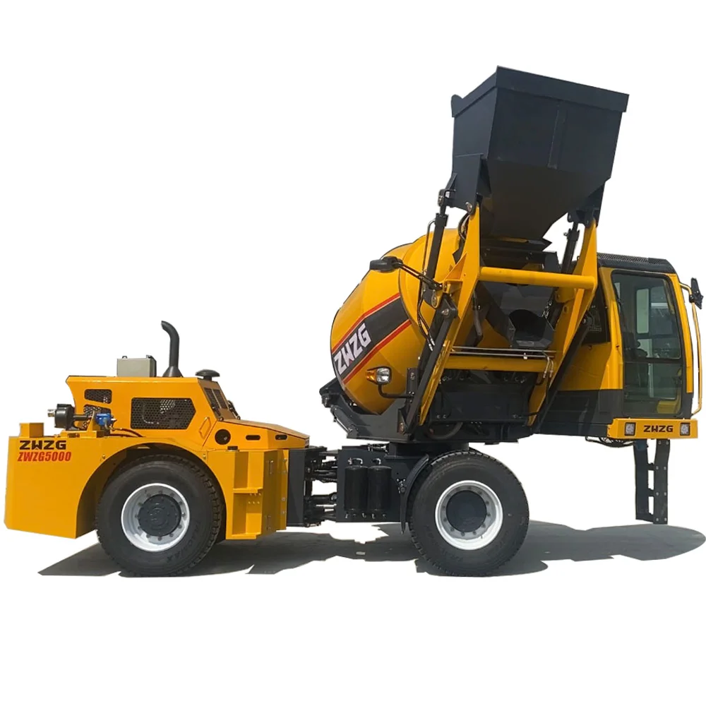 Concrete pump uses 5.5.cbm self-loading concrete mixer