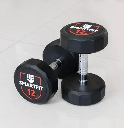 Smartfit Dumbbell Set Rubber Coated Dumbber Manufacture Round Head Dumbbell