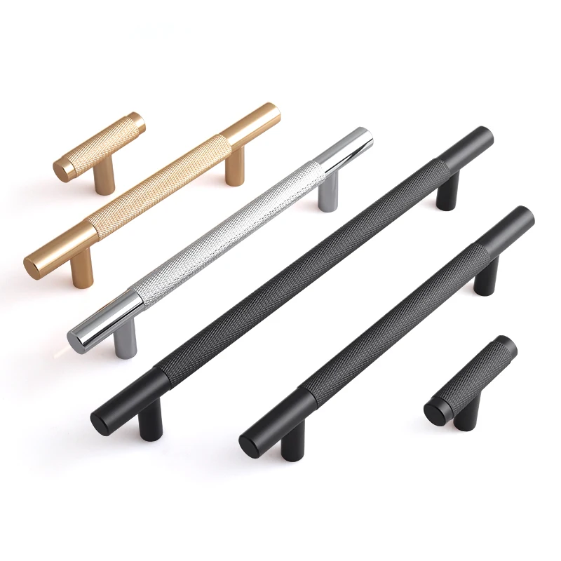 Oukali Manufacture Furniture Hardware Kitchen Cabinet Drawer Knurled Aluminum Alloy Knobs Door Handle