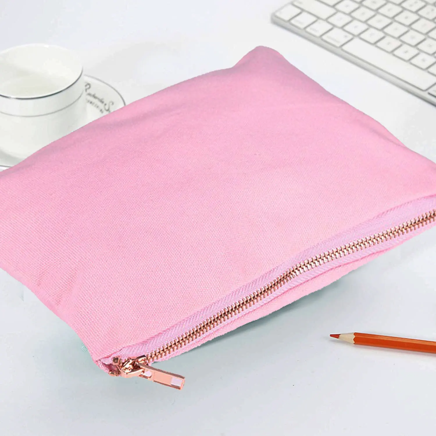 Custom Painting Logo School Kids Pencil Pen Case Pouch Students High Capacity Durable Pink Pencil Pouch Big