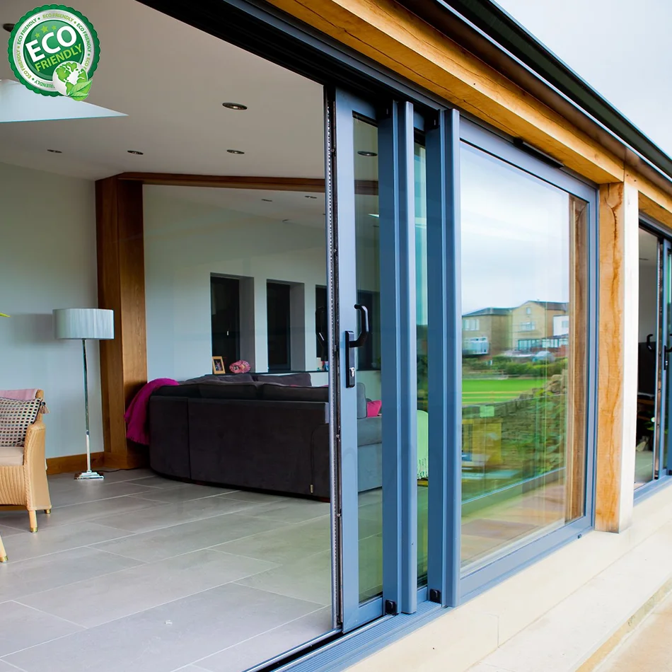 Tempered Glass Panel Sliding Doors Factory Price Big Glass Aluminum Double Glass Modern Sound Insulation Proof Lift Sliding Door