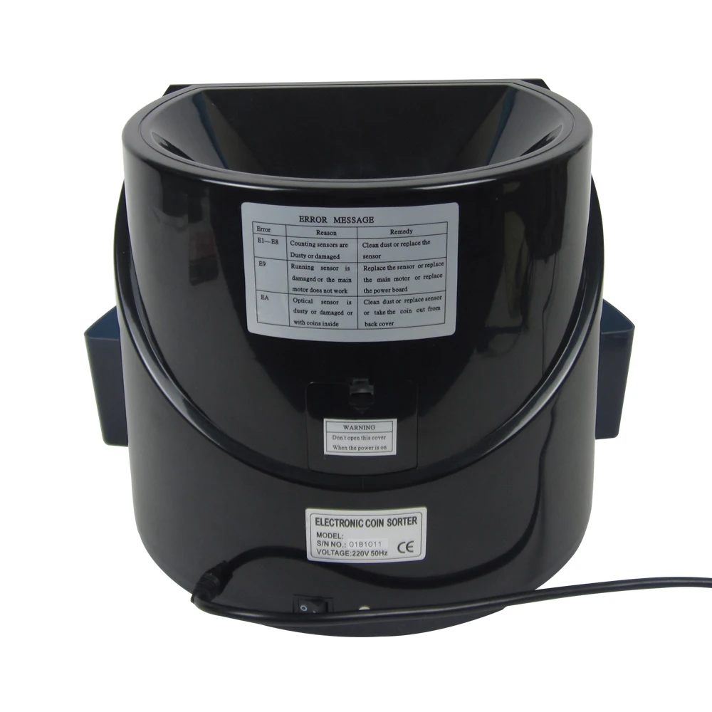 EUR Automatic Coin Sorter/Counter for EURO Black Coins Counting Machine Mix Value