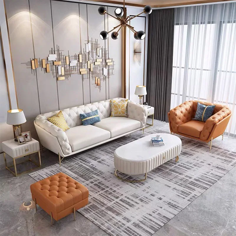 Modern Luxury Loft Leather 7 Seater Sofa White Modular Black Unique Velvet Couch Sectional Sofas Set For Living Room Furniture