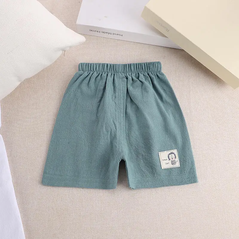 Wholesale Summer 1 to 5 Years Boys Pants Cotton Linen Girls Short Pant Candy Colored Casual Shorts Kids Clothing for Children