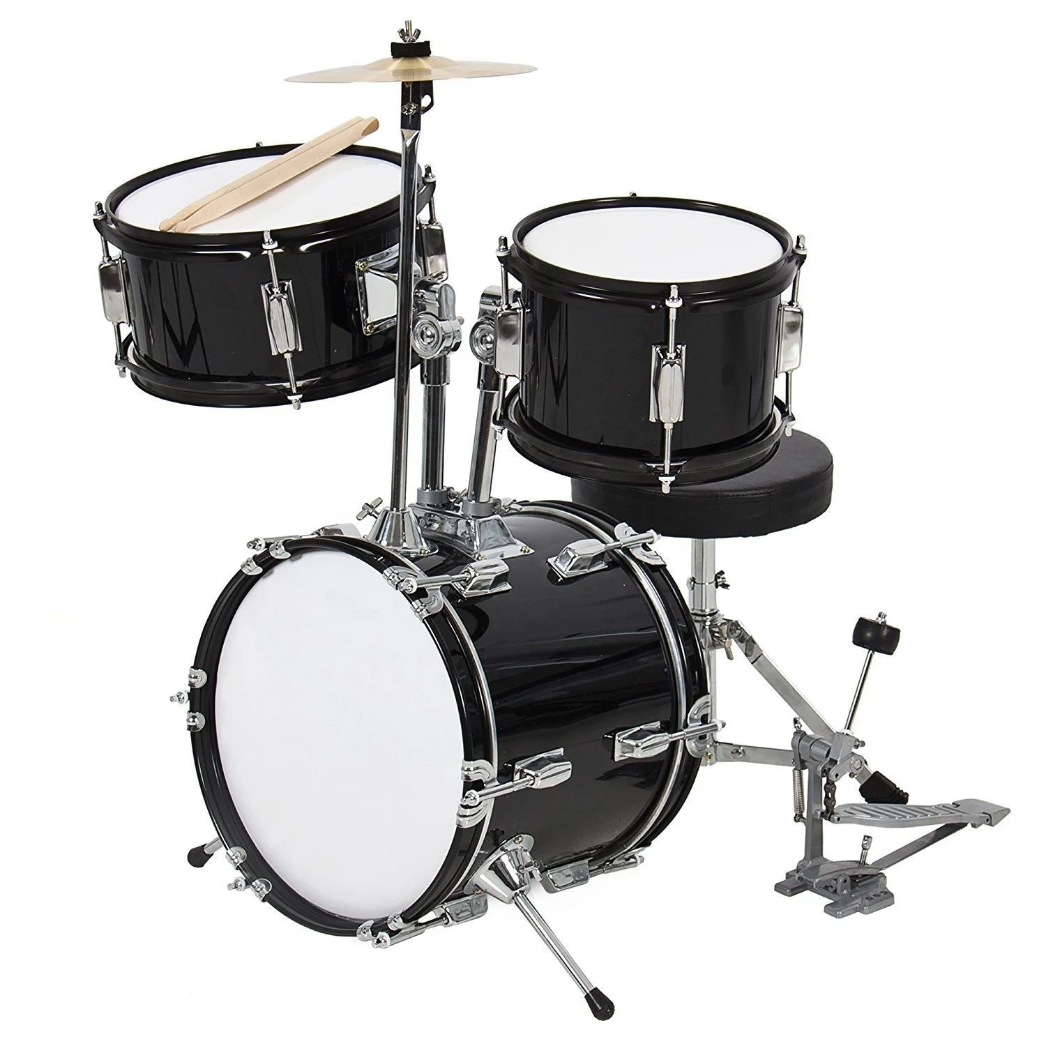 Children 3 drums 1 cymbal with stool stick acoustic drum set for professional