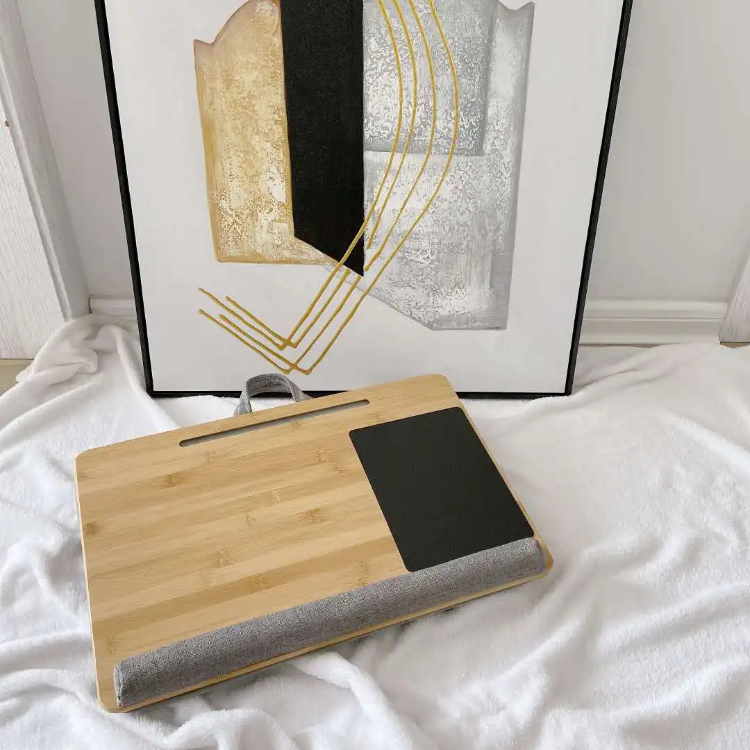 Lap Laptop Desk - Portable Lap Desk with Pillow Cushion, Fits up to 15.6 inch Laptop, with Anti-Slip Strip & Storage Function