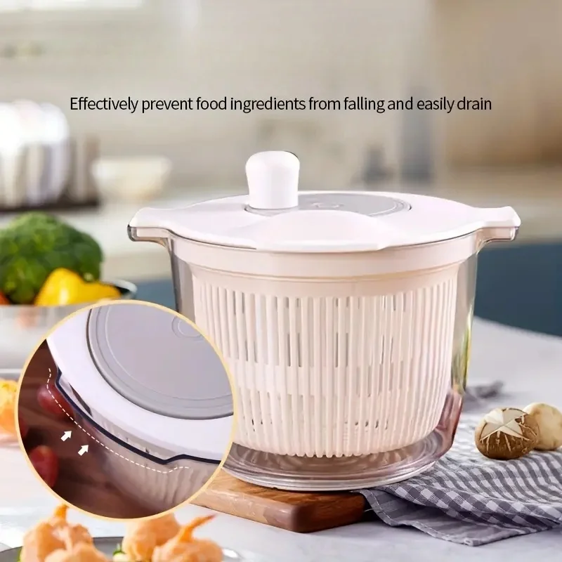 1pc Salad Spinner Fruits Basket Vegetables Washer Dryer Fruit Drainer Lettuce Spinner Colander Basket for Kitchen Gadgets
