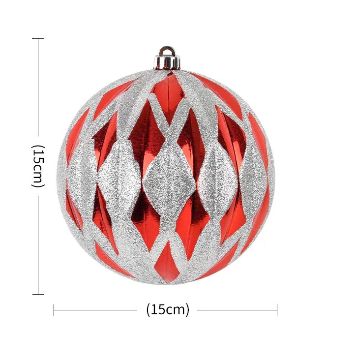 8cm New designs red color Luxury hand Painted Plastic Christmas Ball