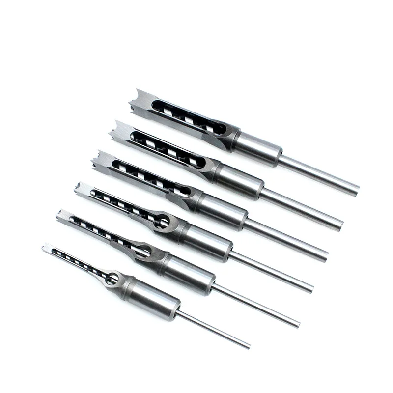 Woodworking  Square Hole Drill Kit Round Shank Bit Mortising Chisel Wood Product