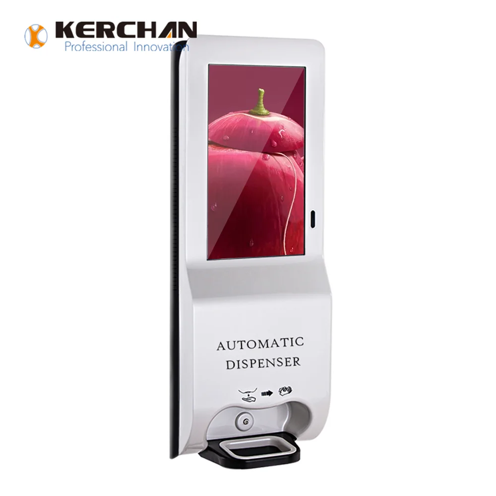 21.5 inch auto liquid foam dispenser with hand sanitizing lcd digit signage