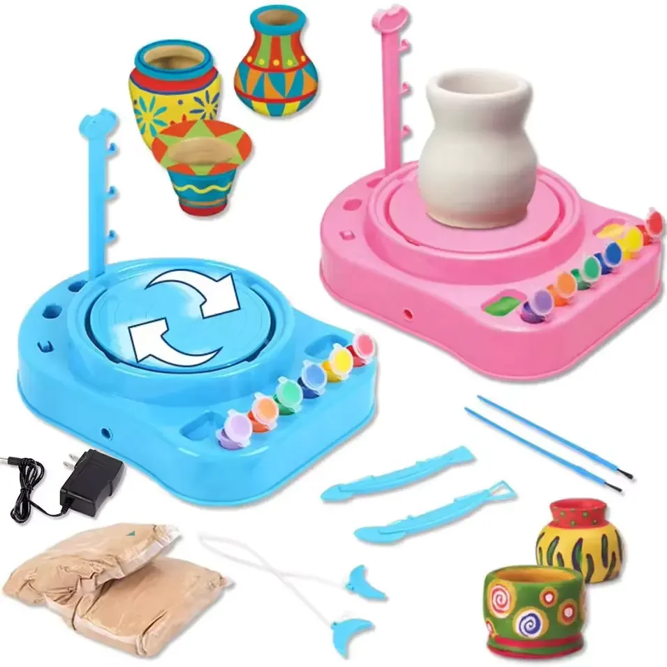 Pottery Wheel Pottery Studio Kit DIY Pottery Kit with Clay for Kids Children Beginners for Fun