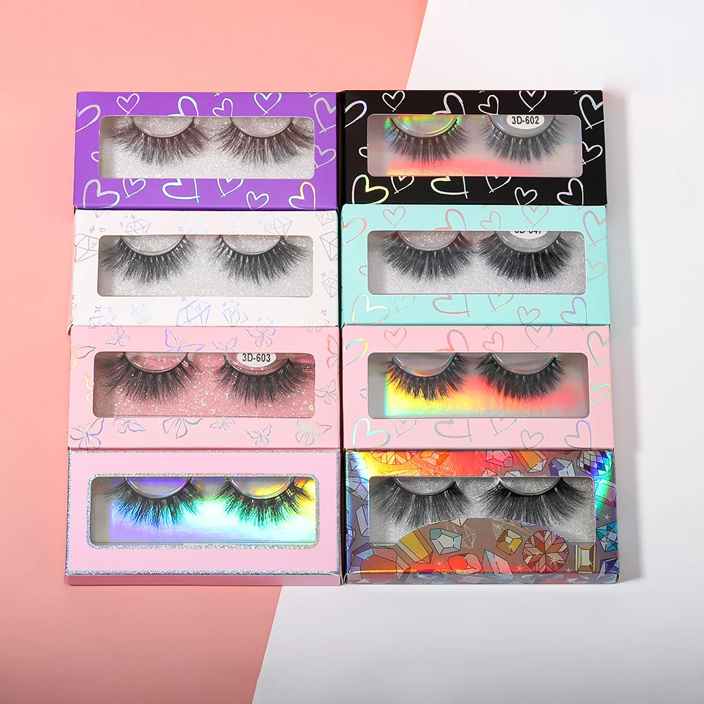 SP EYELASH Wholesale faux mink strip lashes 15mm 20mm glitter lashes strips Private Label Packaging Natural Full Strip lashes