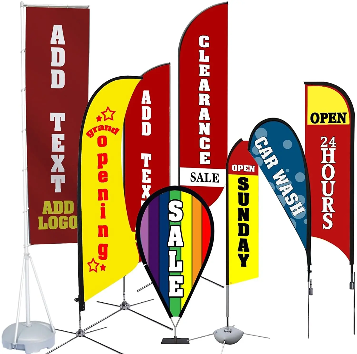 Custom promotional beach flag feather banner flag kit with ground spike teardrop flags for sale