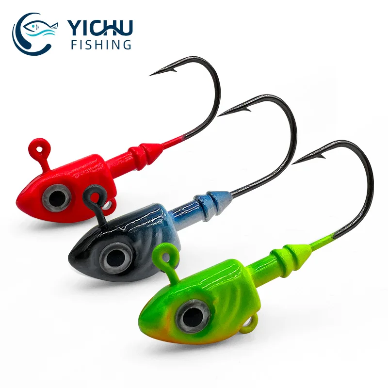 10g/15g/20g/28g/40g Lead Head Lure Fishing Hooks Swimbait Jig Heads Saltwater Fishing Jig Heads Flat Jig Hooks