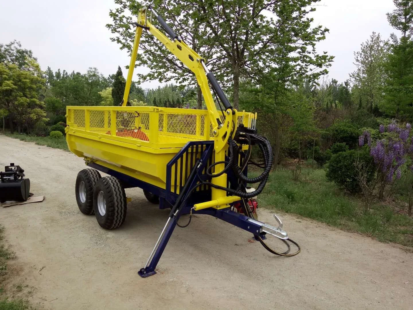 woodworking machine tipping dump wood atv log loader trailer price