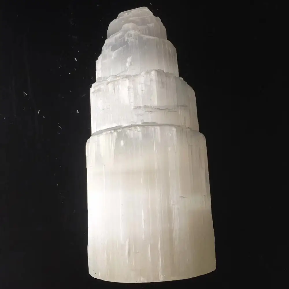 Natural High Quality Selenite Crystal Selenite Wand Lamps Gypsum Crystal Tower Crystal Lamp for Decoration