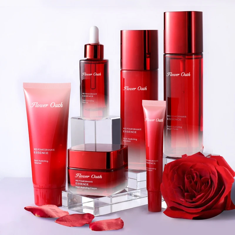 OEM & Rose Essence Luminous Whitening skin care Anti-wrinkle acne whitening nicotinamide skin care set