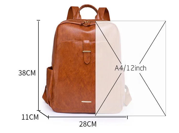 2023 Fashion Anti Theft Vintage Backpack Women Travel Shopping Bag Large Capacity Mochila Feminina Soft PU Leather School Bags