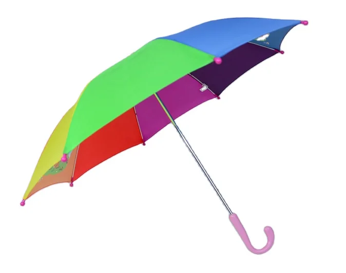 Customized cute coloful rainbow quality rain umbrella