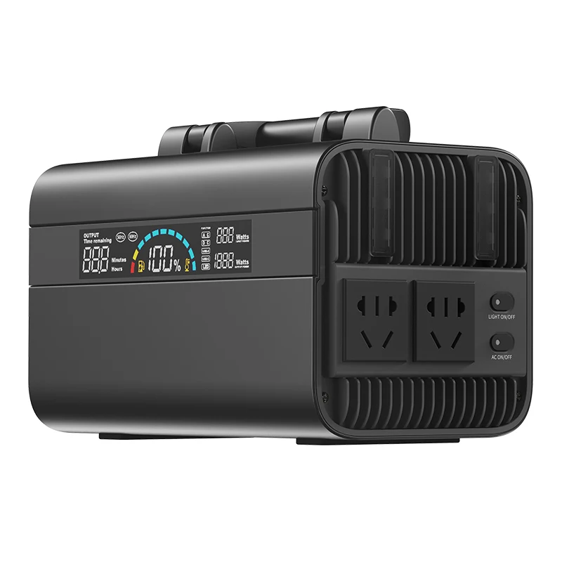 SKE Outdoor Solar Power Station USB Type-C DC AC 600W Lithium Battery Bank Portable Power Station 600Wh