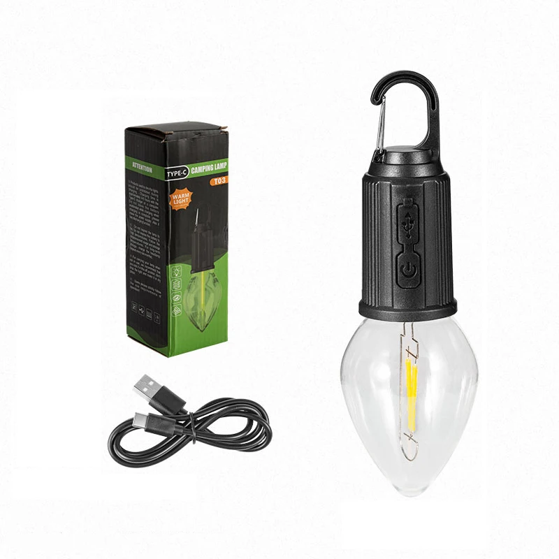 Factory Wholesale Camping Lantern With 3 Lighting Modes Hanging Tent Light Bulbs With Clip Hook For Camping